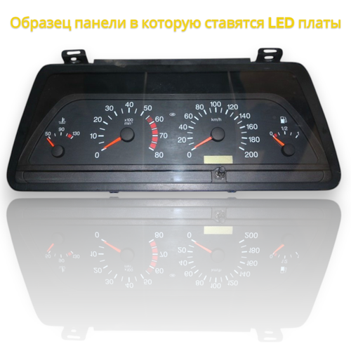 Светодиодная плата для панели приборов ВАЗ - АП, тахометр х100, узкий дисплей (белые шкалы. красные стрелки, белый дисплей)