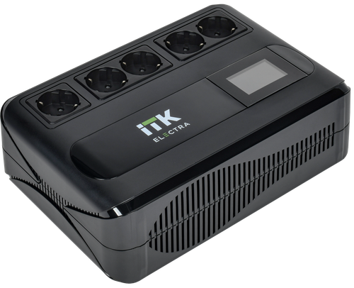 ITK ELECTRA LT5 ИБП однофазный линейно-интерактивный 800ВА/480Вт 5хSchuko LCD дисплей АКБ 1х9AH USB+USB Charge RJ45/11