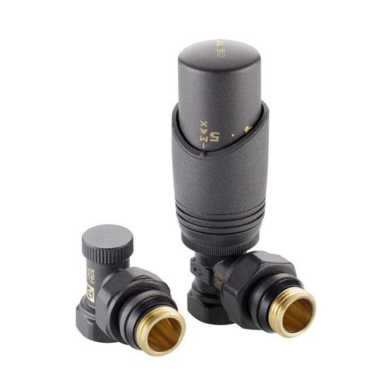 Комплект терморегулирующего оборудования Valtec 1/2" угловой (VT.045.GR.04) серый