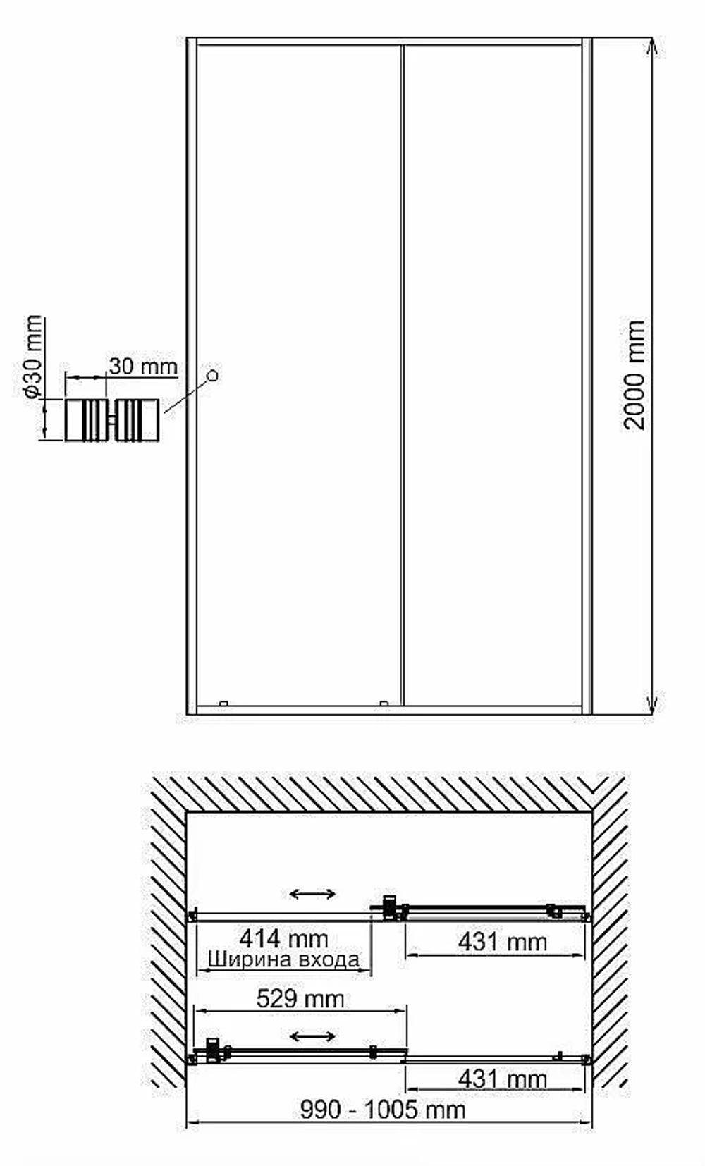 Душевая дверь WasserKRAFT Dill 61S 100
