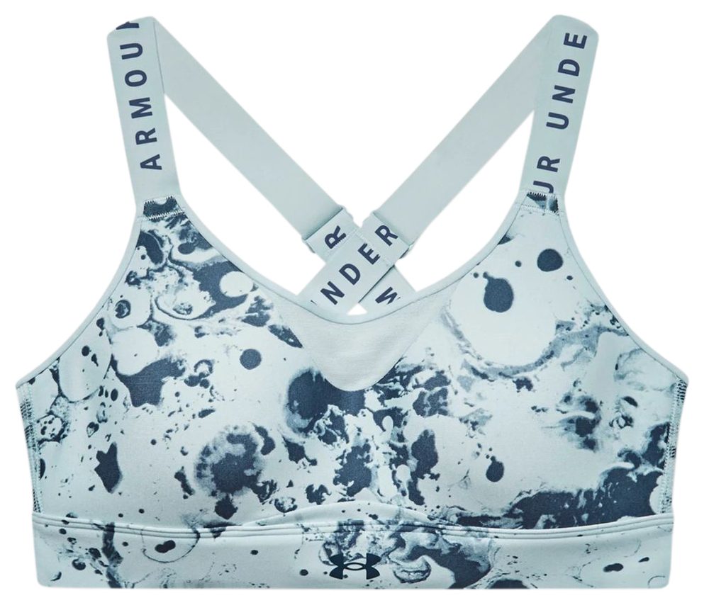 Теннисный бюстгальтер Under Armour Women's Armour Infinity High Printed Sports Bra - Blue