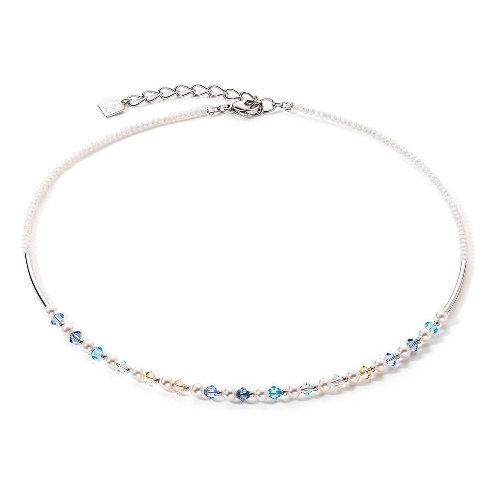 Колье Coeur de Lion Princess Light Blue 6022/10-0720 цвет голубой, белый, серебряный