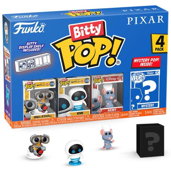 Фигурка Funko Bitty POP! Pixar Wall-E+EVE+Remy+Mystery (1 of 4) 4PK 75469 / Фигурка Фанко Битти ПОП! по мотивам мультфильмов студии "Пиксар"