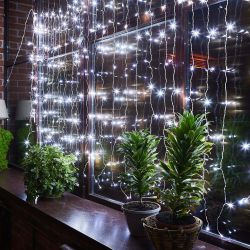 ULD-C3020-264-TTK WHITE IP44 Занавес светодиодный с эффектом мерцания. 3х2м. 264 светодиода. Белый свет. Провод прозрачный. TM Uniel