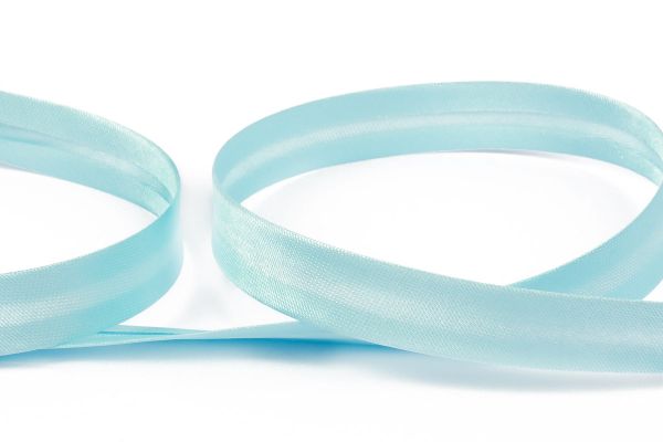 Косая бейка атласная 12 мм / 132±1 метра, 129 голубой, Gamma GK-12P