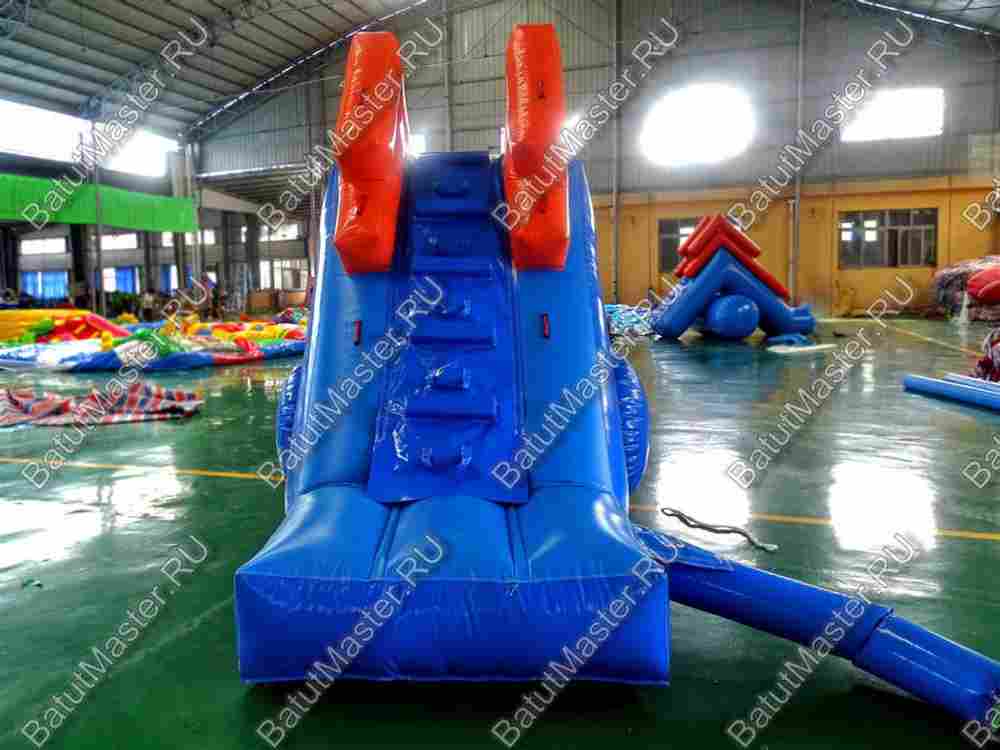 Надувная водная горка с бассейном «Пляжная», 7,5*3*3 м, на поддуве