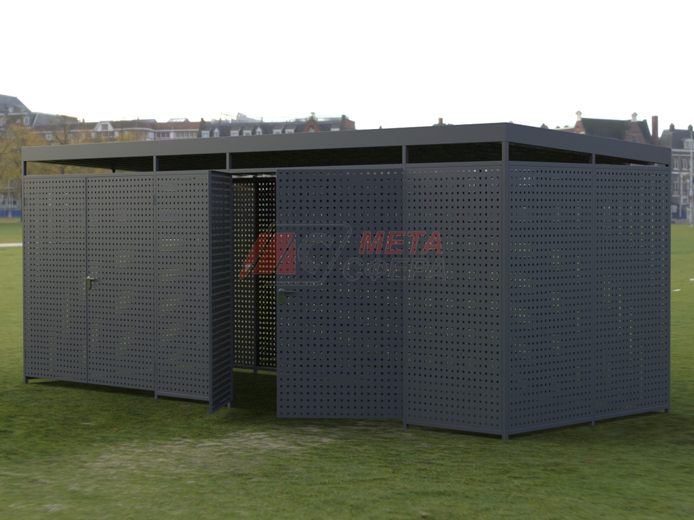 Площадка для сбора мусора Перфо на 4 бака