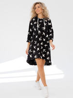 Туника коричневая с капюшоном и принтом женская с длинным рукавом большие размеры для пляжа хлопковая спортивная удлиненная нарядная летняя домашняя