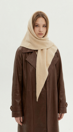 Оренбургский платок-косынка К401-08 бежевый