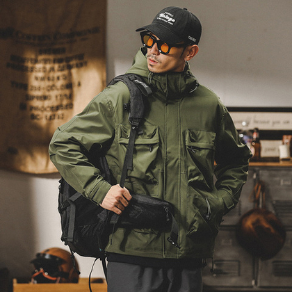 Американская функциональная куртка с капюшоном и множественными накладными карманами