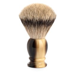 Помазок MUEHLE CLASSIC, барсучий ворс высшей категории Silvertip, смола, цвет рога, размер XL (95 K 252)