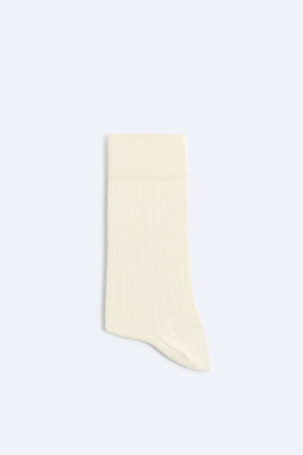 ZARA НОСКИ ИЗ РЕЛЬЕФНОЙ ТКАНИ В РУБЧИК, ЭКРЮ