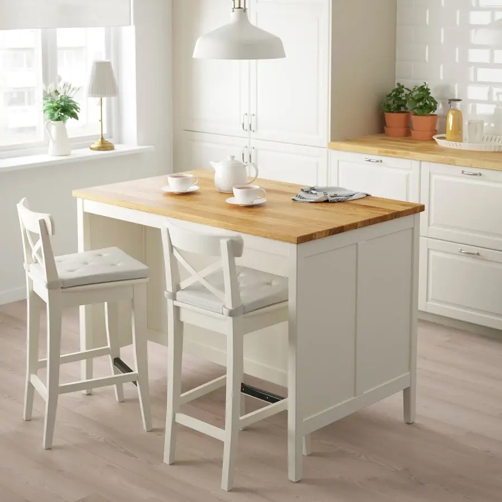 Стол-остров кухонный - IKEA TORNVIKEN, 126х77х90 см, коричневый/белый, ТОРНВИКЕН ИКЕА