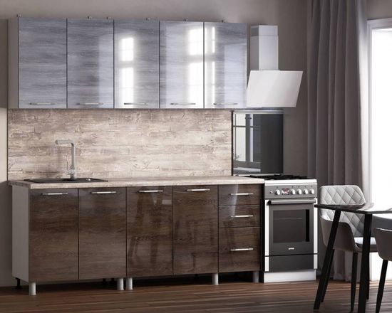 дуб шале серебро глянец / дуб шале мореный глянец