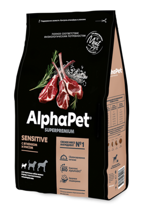AlphaPet Superpremium Mini Adult Ягненок с рисом 3кг.