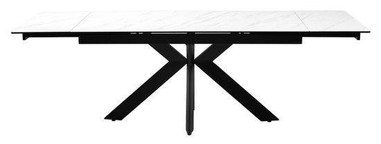 Стол BELLUNO 160 MARBLES KL-99 Белый мрамор матовый, итальянская керамика/ черный каркас