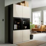 Комбинация для хранения - IKEA BESTÅ/BESTA/БЕСТА/БЕСТО ИКЕА, 120x42x193 см, серый,