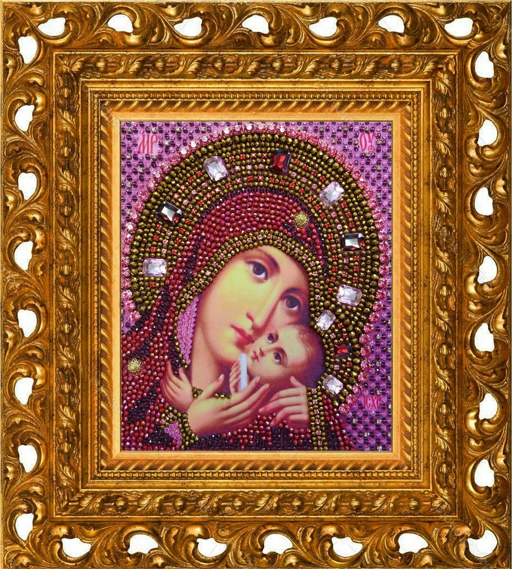 Принт-И8 Ткань с нанесенной авторской схемой Богородица Касперовская