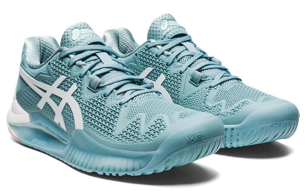 Женские Кроссовки теннисные Asics Gel-Resolution 8 - smoke blue/white