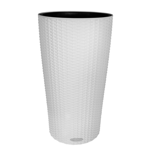 Кашпо Lechuza "Cilindro Cottage Complete white" (пластик), D23хН41 см