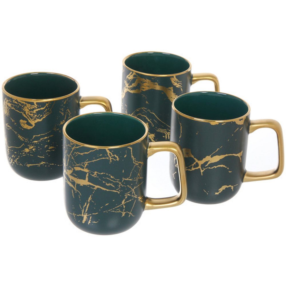 Кружка керамическая 340мл «Мрамор зеленый», микс