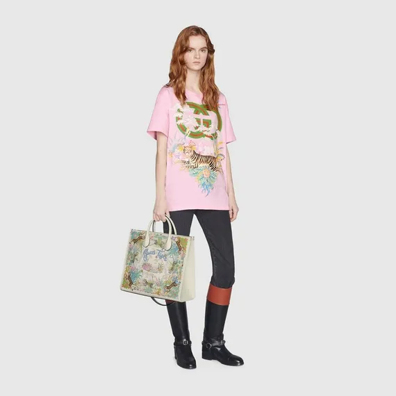 Сумка-тоут Gucci Tiger среднего размера