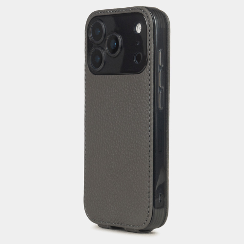 Чехол для iPhone 17 Pro Max - кожа теленка, серый