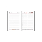 Ежедневник датированный 2026 А5 138x213 мм, BRAUBERG "Vista", под кожу, гибкий, "Black marble", 117445