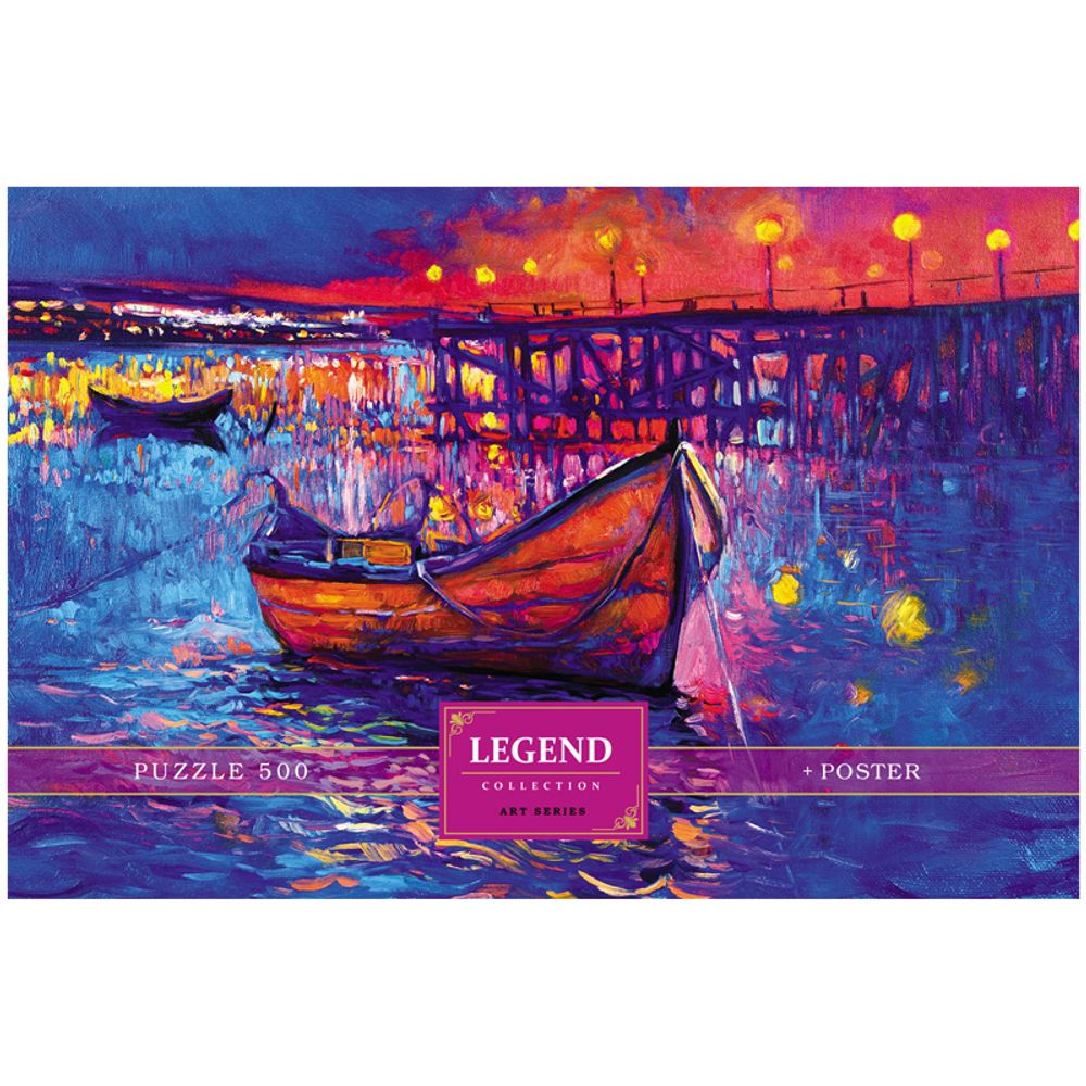 Пазл  500 эл. Hatber Premium "Legend Art Series. Вечерняя гавань", подарочная коробка + Постер