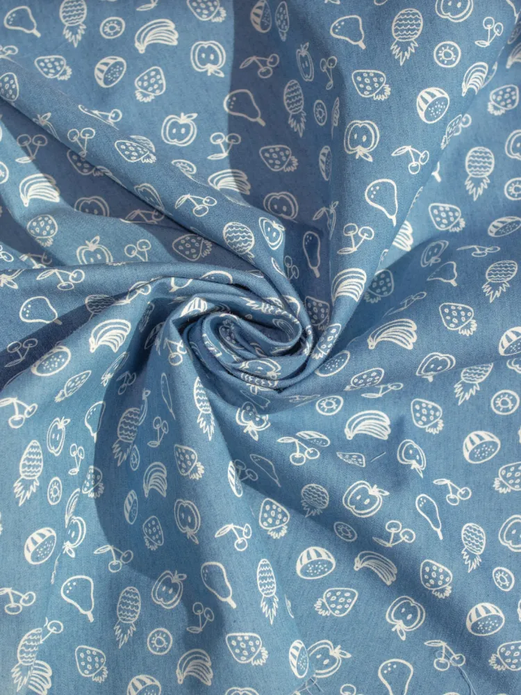 Ткань Тенсель-джинс, 155 гр/м2, Вискоза-70%, П/Э-27%, Спандекс -3%, 150 см, голубой