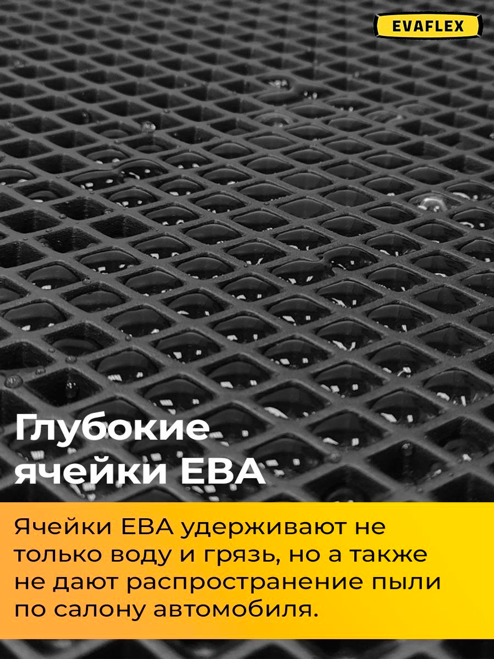 Коврики EVA для Hyundai Solaris 1 поколение (09.2010 - 05.2017) - Комплект в салон - 3D С бортиками - Черный - Черный кант