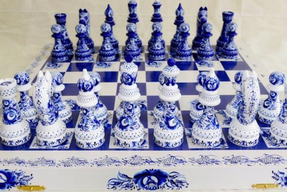 Шахматы турнирные "Гжель"