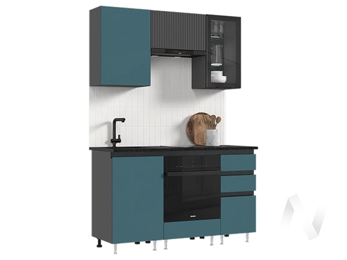 Кухня Техно-6 1;5м (графит/атлантик софт; графит софт/кастилло темный)