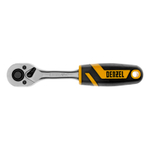 Ключ-трещотка 1/4", 90 зубьев, с быстрым сбросом, CrV Denzel