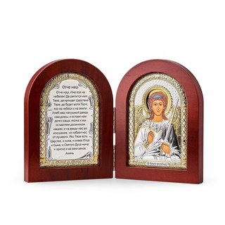 Складень, Ангел Хранитель, Молитва, икона арочная, красное дерево 140x200