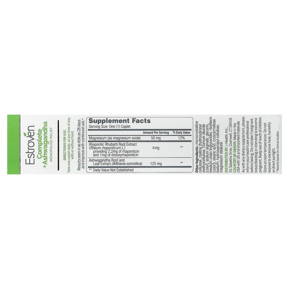 Estroven, Complete iHerb, средство для поддержки при менопаузе с ашвагандой, 30 капсул