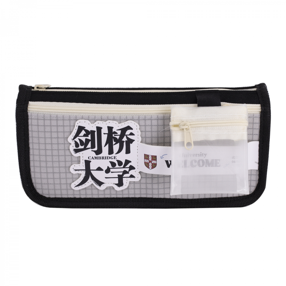 Пенал - косметичка Alingar, ПВХ, молния, боковой карман, мини-кошелек, 190 х 80 х 35 мм, "Welcome Harvard", микс (хаки, черный, синий), европодвес