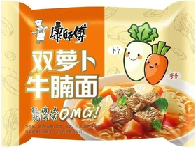 Лапша Kangshifu в пачке со Говяжья грудинка, морковка и редька, 105г.