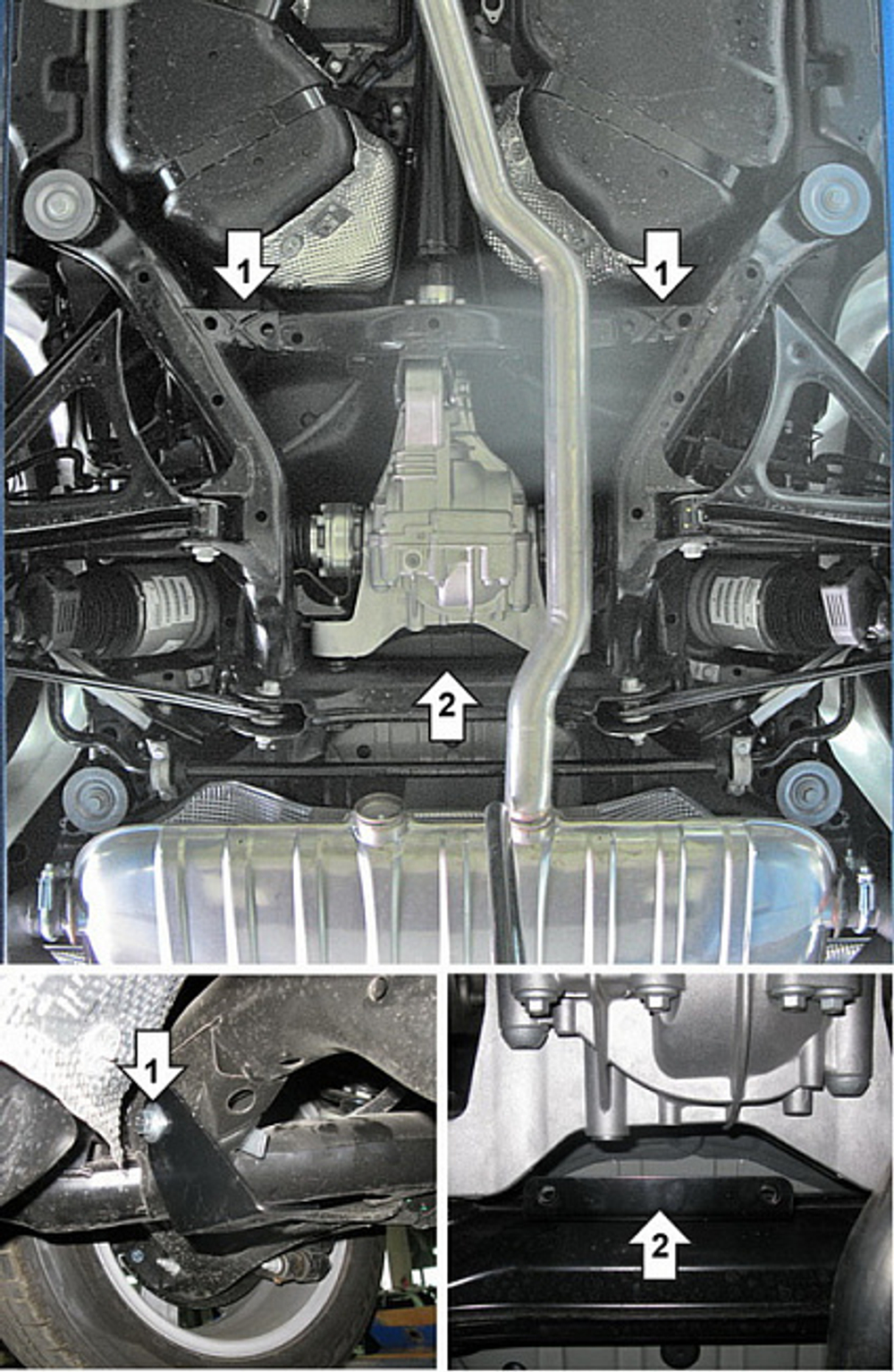 Защита Зад. дифференциала. 3 мм, Сталь. для Volkswagen Touareg 2002-2018, MOTODOR.12703