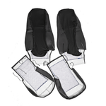 Чехлы VOLVO FH16 (экокожа, черный, синяя вставка)