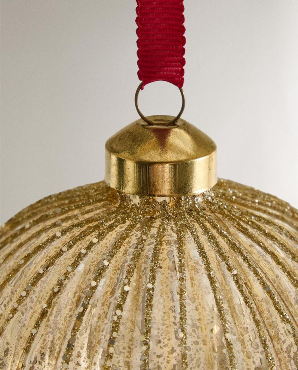 ZARA HOME ЕЛОЧНОЕ УКРАШЕНИЕ В ПОЛОСКУ С БЛЕСТКАМИ, ЗОЛОТИСТЫЙ