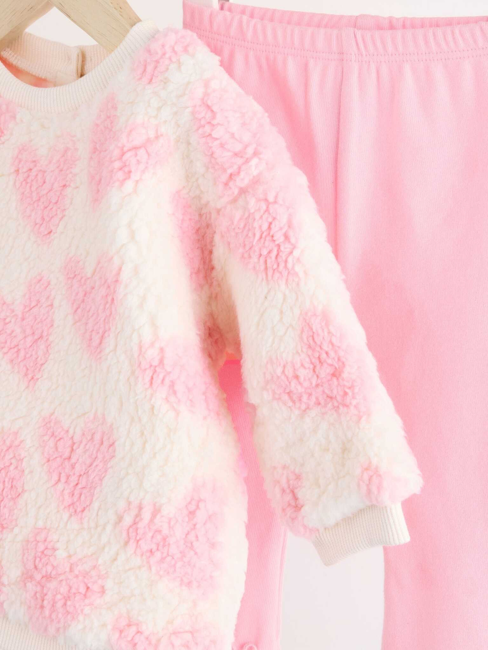 Толстовка флисовая и легинсы в комплекте для малышей Next 904-512, Розовый