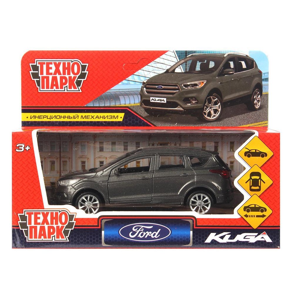 Модель ин. мет. "Ford Kuga" 12см, открыв. двери, серый коробка KUGA-GY (Технопарк)