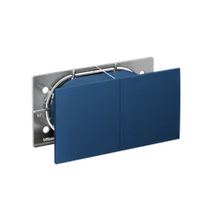 Розетка 2-м. AtlasDesign 16А с заземл. защ. шторки со сдвижн. крышкой в сборе аквамарин SE ATN001128