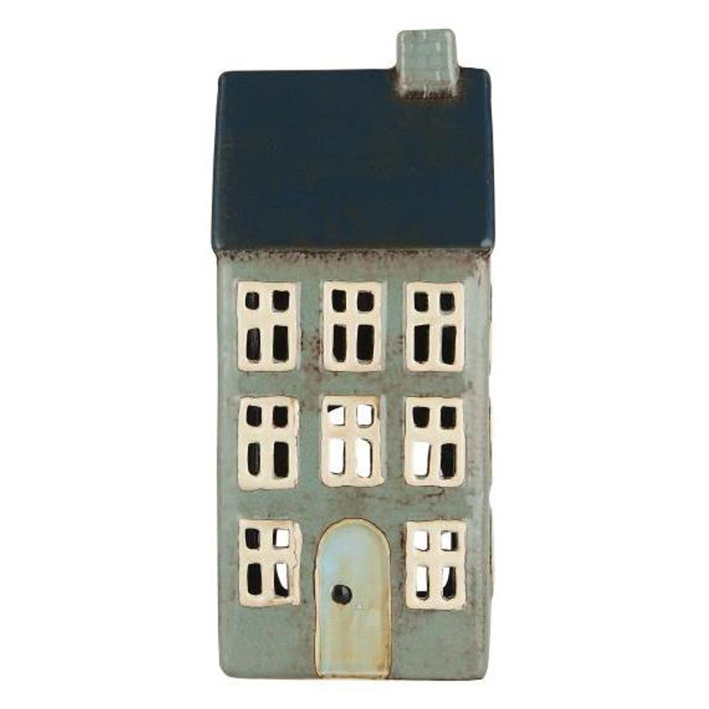 Подсвечник House tealight Nyhavn blue/grey roof 1 chimney