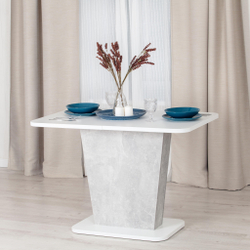 Стол обеденный GENT ЛДСП, 110-145x68,6x75,5 см, Белый/Бетон