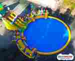 Надувной аквапарк с бассейном и горками «Сладкая страна», 25×25×10 м
