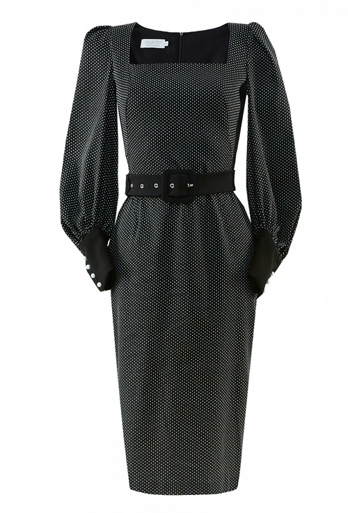 Хлопковое платье-футляр в мелкий горох 10-02-20 SS