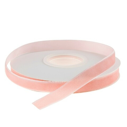 Лента декоративная (бархат) 12ммx10ярд (Розовый)