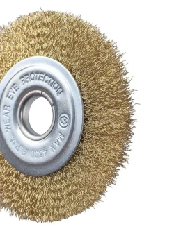 Щетка для УШМ плоская латунированная 125 мм VIRA